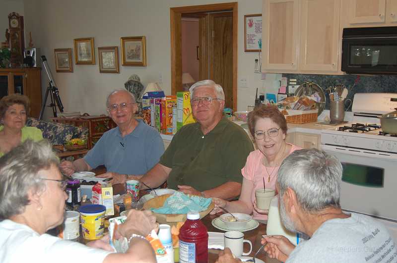 Bridge  - Spring 2006 001.JPG - The group gets ready for a big day of bridge Friday with one of Vivian's special breakfasts.